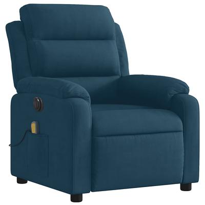 vidaXL Massagesessel Elektrisch Blau Samt