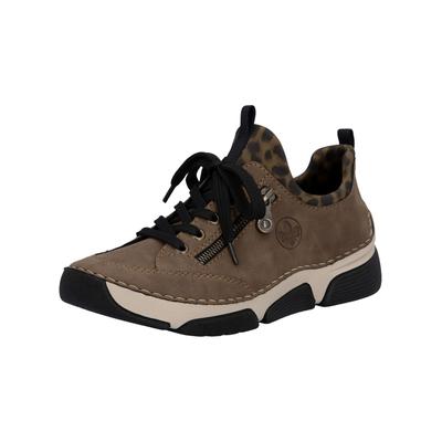Sneaker RIEKER "Rieker Sneaker Lederimitat", Damen, Gr. 40, braun, Lederimitat, Schuhe Sneaker