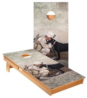 Skip's Garage Military Dog Cornhole Boards