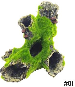 Pet Hub Aquarium Decoration: Moss Tree House Resin Cave For Fish And Shrimp Hiding 1