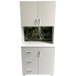 HTI-Living, Kommode + Sideboard, Schrank mit bedruckter Rückwand Wasserfall (80 x 40 x 180 cm)