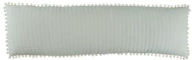 Audree Pom Pom Quilted Lumbar Pillow - Spa - Ballard Designs