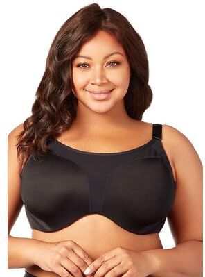 Plus Size Women's Curvy Moves Sports Underwire Bra 2511 by Elila in Black (Size 40 I)