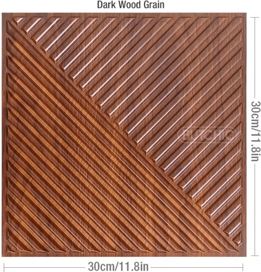 Inspire Curations Champagne Gold 3D Wood Grain Decorative Wall Panels c 169 wood (10pcs) 10 Piece