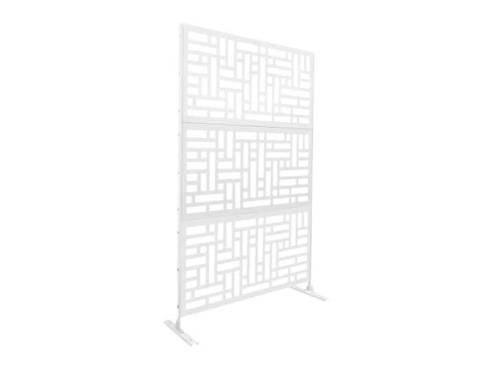 Raumteiler Freistehend Trennwand 3 Teilig, Paravent mit Ständer, Sichtschutz für Draußen, Stellwand für Innendekoration Wohnzimmer Esszimmer Schlafzimmer, 120x40x190cm, Weiß