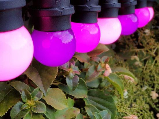 Happy Lights LED-lichtslinger paars, 5 meter, set van 10 stuks, geschikt voor buiten