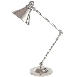Schreibtischlampe Bürolampe Beistelllampe Nickel H 66 cm Spot verstellbar