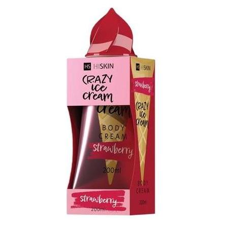 Hiskin Crazy Ice Cream Körpercreme Erdbeere 200ml (Body Butter, Körpercreme, Körperlotion, 200 ml) (46444264)