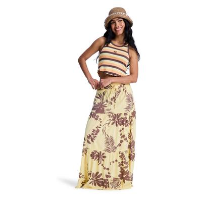 Maxirock ROXY "After Hours Maxi", Damen, Gr. S, gelb (golden haze sweet mai), Obermaterial: 60% Baumwolle, 40% Viskose., Röcke Maxirock