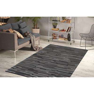 Teppich ARTE ESPINA "Wild 8023", grau (dunkelgrau), B:170cm H:14mm L:240cm, Rindsleder, Teppiche, Teppich, Luxuriöser Teppich in Spitzenqualität, Naturmaterialien