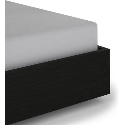 Spannbettlaken HECKETT & LANE "Elementi", grau (glacier, grau), B:90cm L:220cm, Mako-Satin, Obermaterial: 100% Baumwolle, Bettlaken, Spannbettlaken, Laken aus 100% Baumwolle, hochwertiges Mako-Satin, Betttuch ab 90x200