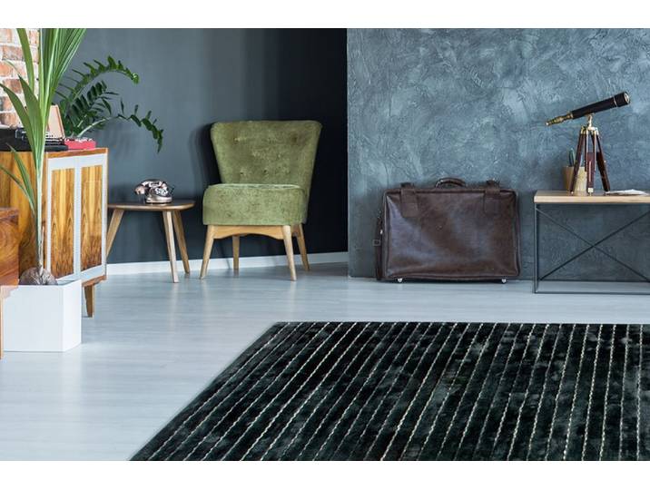 Teppich CALO-DELUXE Scorpius 115 Gr. 3, bunt (anthrazit, multi), B:120cm H:12mm L:170cm, Viskose, Wolle, Teppiche, Teppich, Hoch-Tief-Struktur, Wohnzimmer