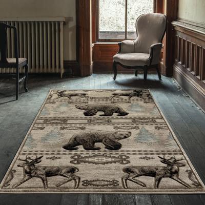 MDA Rugs Wild Life Collection Beige/Cream Area Rug