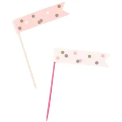 6 glitzer Flaggen Picker roségold