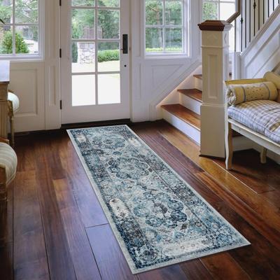 Amer Rugs Aurelia Yuni Gray/Blue Bordered Area Rug