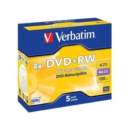 DVD+RW 4x, 5er Pack Jewelcase