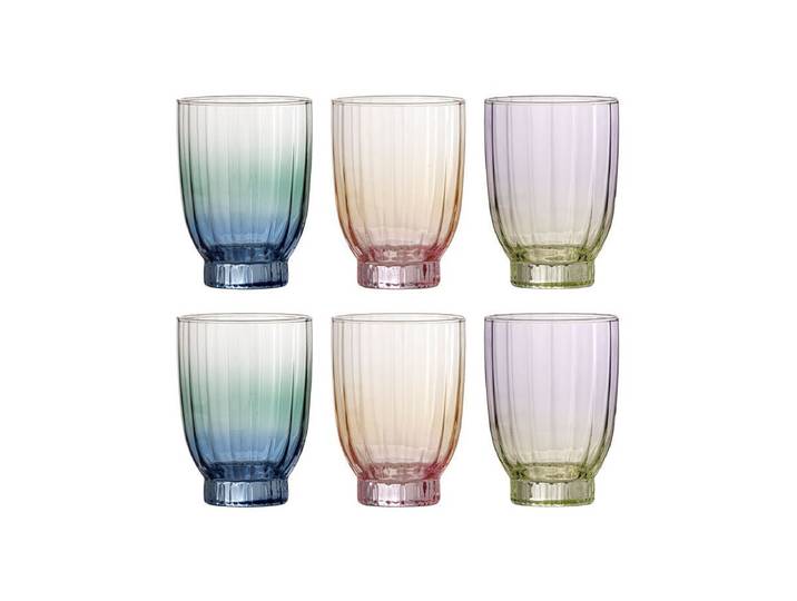 Trinkgläser Rainbow – elegantes Rillendesign (6er-Set) - Bunt - Luxusbetten24
