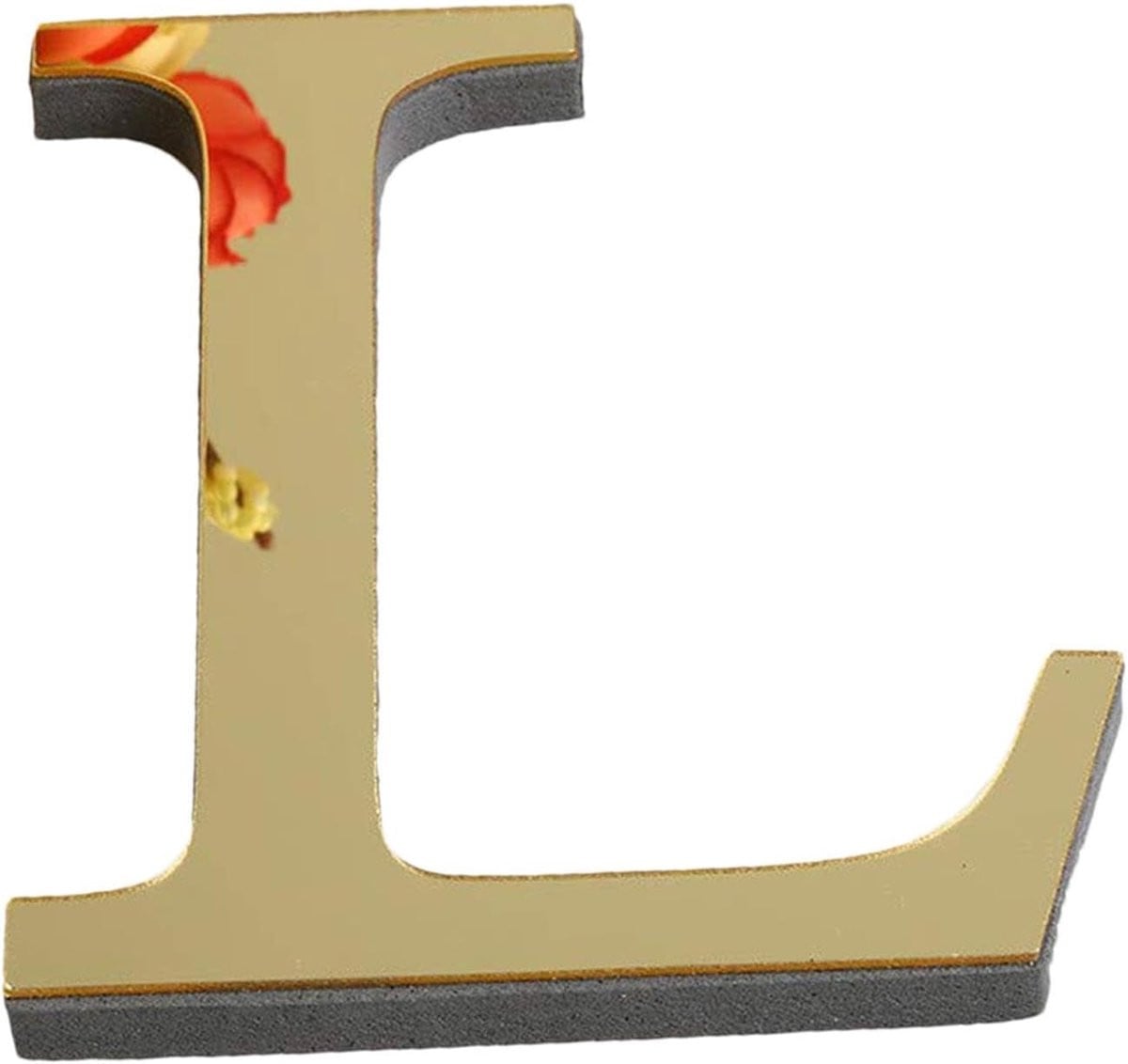 Acryl letters muur decoratie met 3D spiegel effect in goud, 10 x 8 cm