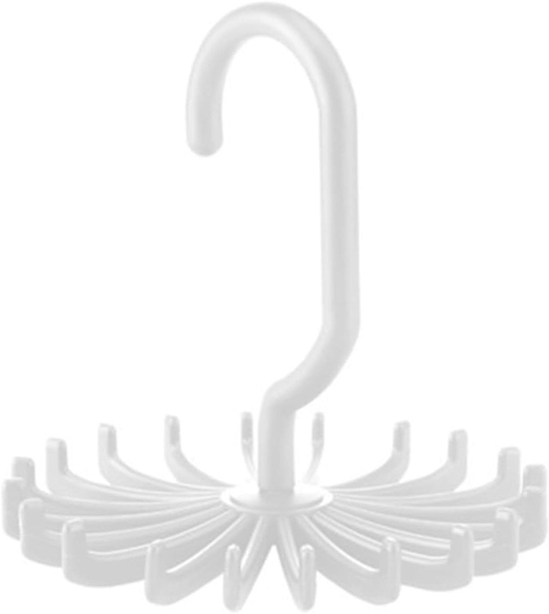 Roterend rek voor accessoires en riemen, 360 graden draaibaar, Wit, Breedte: 16 cm