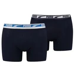 Puma 2P Men Multi Logo Boxer Schwarz/Blau Baumwolle Medium Herren
