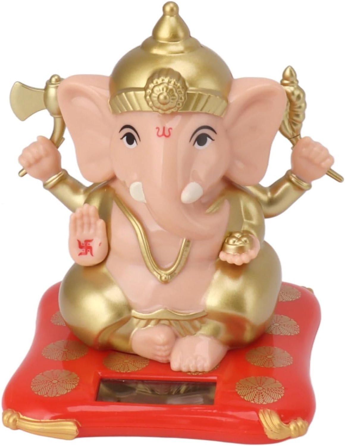 Zonne-energie Ganesh Beeldje voor Auto Dashboard en Thuis Decor, Hindu Olifant Figurine voor Spirituele Versiering