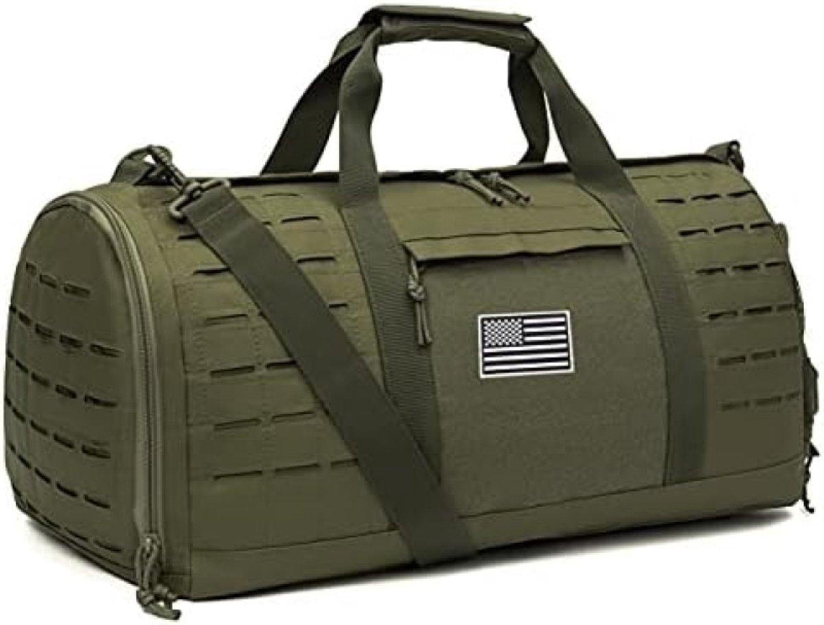 PromoHome Multifunktionale Sport- und Reisetasche mit Schuhfach 53x25x25 cm, 40L, Wasserbeständige Duffel, Grün