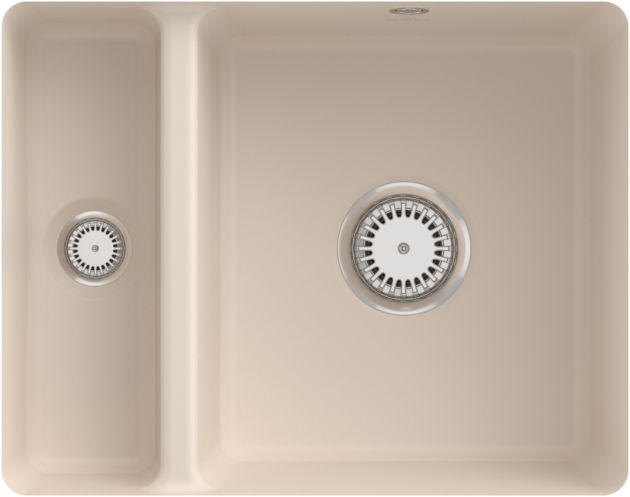 Villeroy und Boch Unterbauspüle 675801FU mit Ablaufgarnitur und Handbetätigung, Ivory