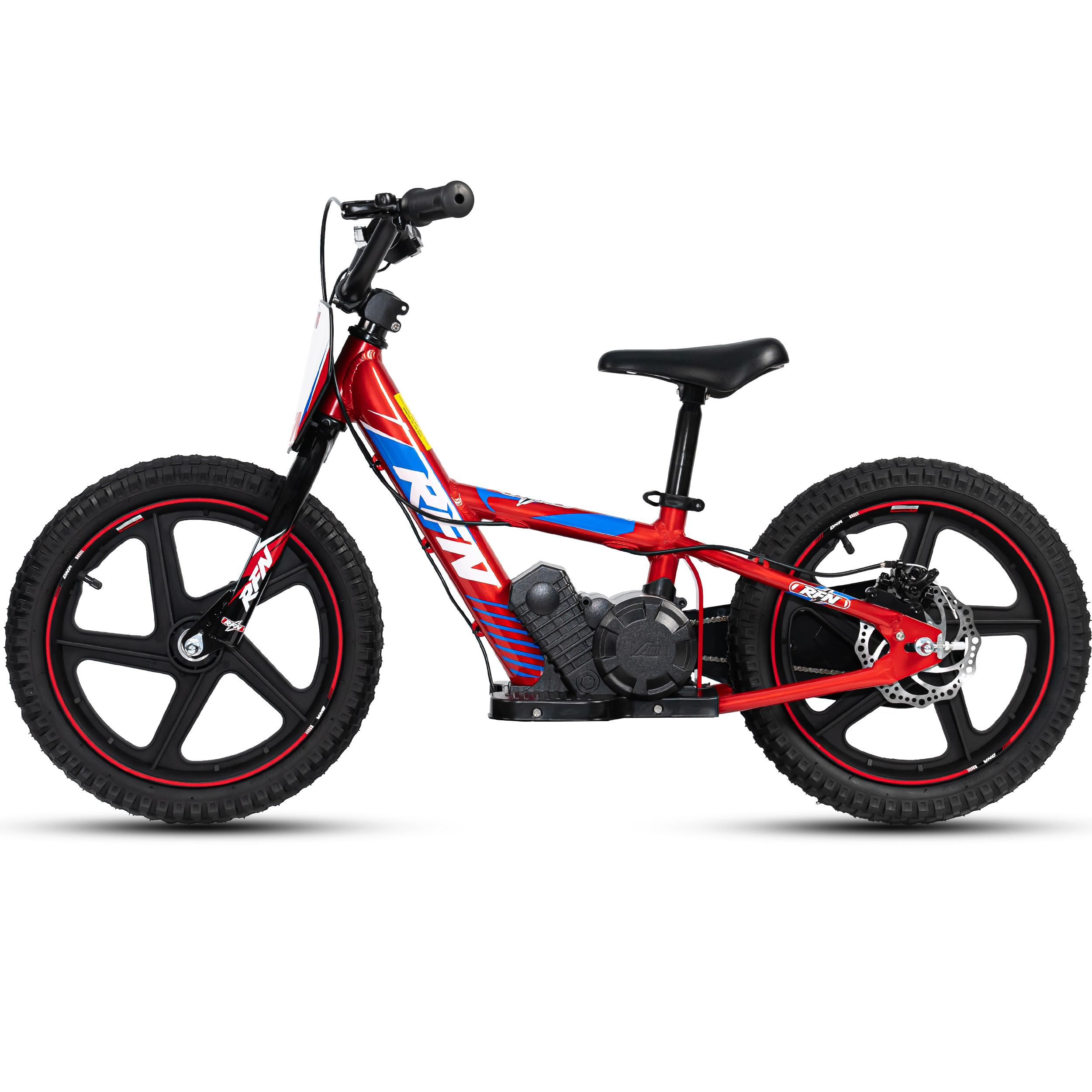 RFN DNA16 12" Kinder-Elektromotorrad, 250W Motor, 24V Akku, 3 Geschwindigkeiten, IP65 wasserdicht, leicht, sicher und zuverlässig