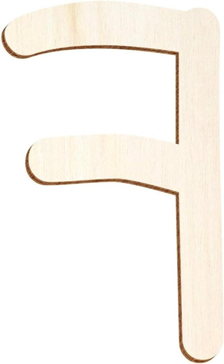 Houten Letter F Decoratie voor de Babykamer - Gelaserd Natuurlijk Hout - 10 cm