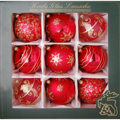 Weihnachtsbaumkugel KREBS GLAS LAUSCHA "Weihnachtsdeko, Christbaumschmuck, Christbaumkugeln Glas", rot (rot, transparent), Ø:10cm, Glas, Weihnachtsbaumkugeln, Weihnachtskugel Weihnachtsdekoration Weihnachtsbaumkugeln, mundgeblasen, rot, ÃƒËœ ca. 10 cm
