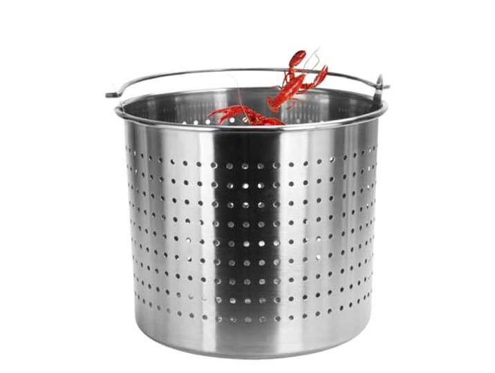 KELUNIS Leckage Topf Aus Edelstahl Stock Pot Insert Steamer Korb, Sieb Mit Griff Heavy Duty Stock Siebkorb Kochgeschirr Für Crawfish Pasta,40cm