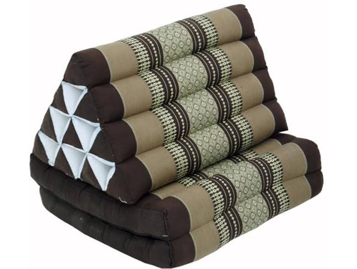 GURU SHOP Thaikissen, Dreieckskissen, Kapok, Tagesbett, braun Traditionelles Design, inklusive 2 Auflagen, ideal zum Entspannen, hochwertige Kapokfüllung.