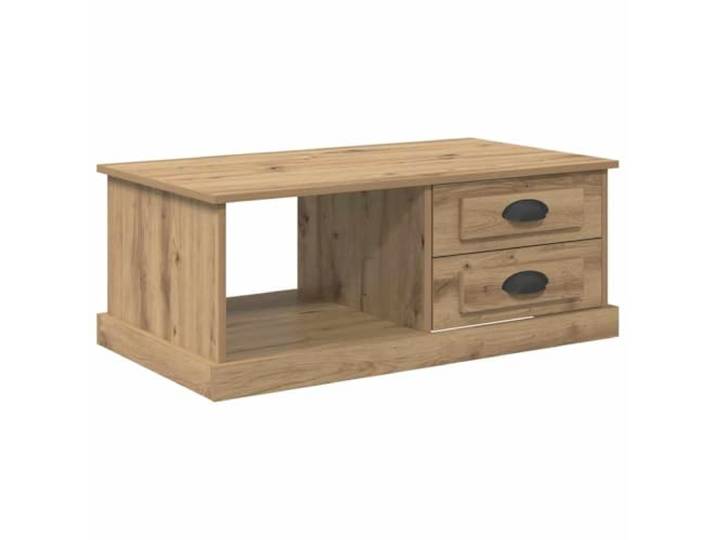IBUQDDV Couchtisch Artisan-Eiche 90 x 50 x 35 cm Holzwerkstoff Minimalistisches Design, Brett-Regale, Schublade mit Griff, Holzwerkstoff, moderner funktionaler Stil
