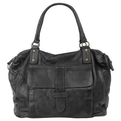 Shopper FORTY "FORTY Damen echt Leder, Made in Italy", Damen, Gr. B/H/T: 46cm x 30cm x 18cm onesize, schwarz, Leder, Taschen Shopper, echt Leder, Made in Italy