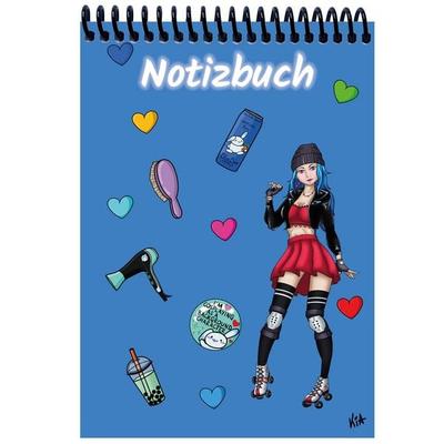 A 4 Notizblock Manga Enora, blau, blanko