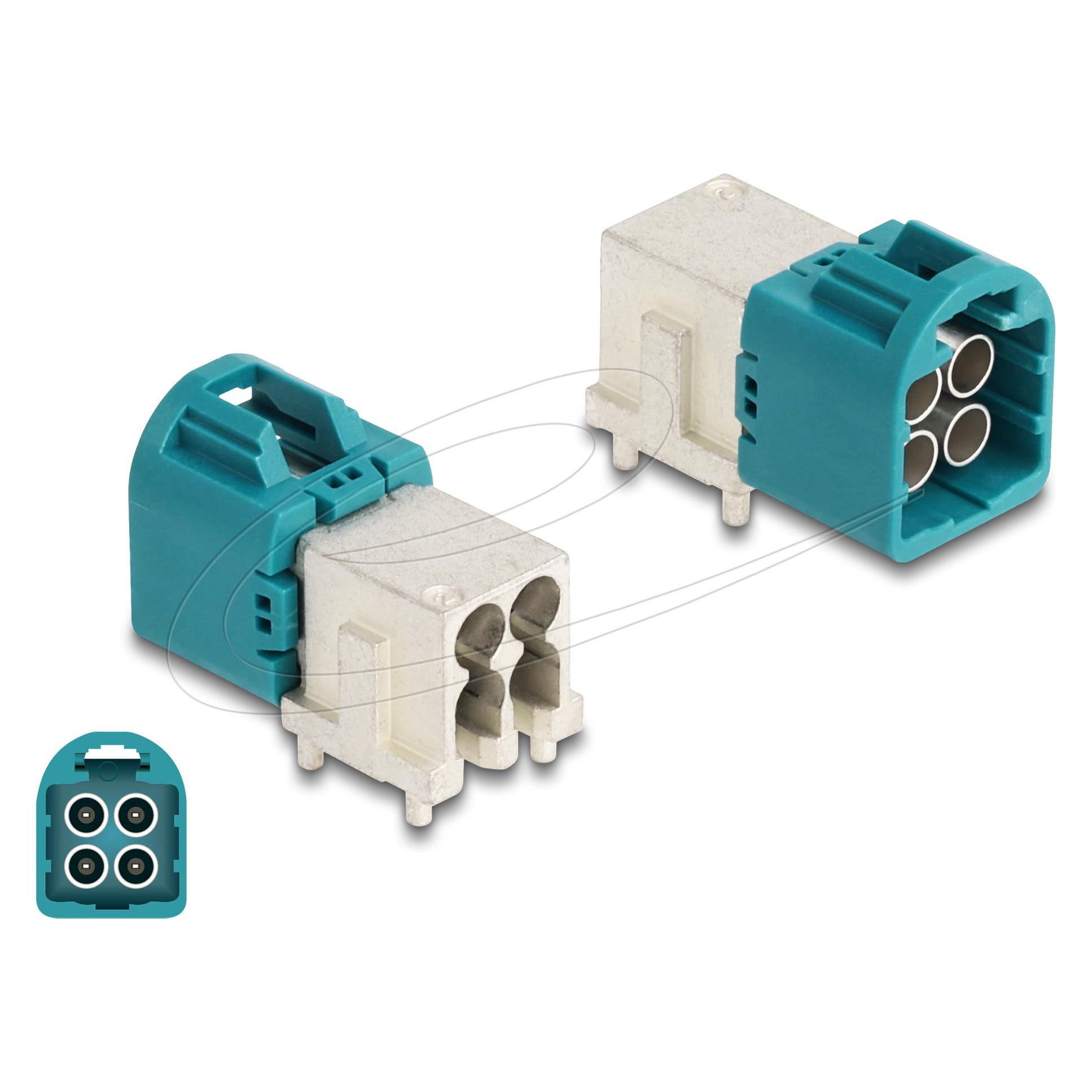 Delock Mini FAKRA Z Stecker quad gewinkelt A-Typ PCB (90113)