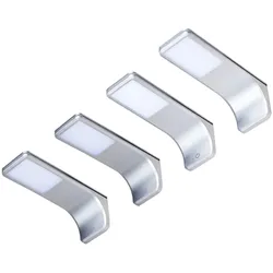 LED Unterbauleuchte, silber-grau, warmweiss, 4er SET