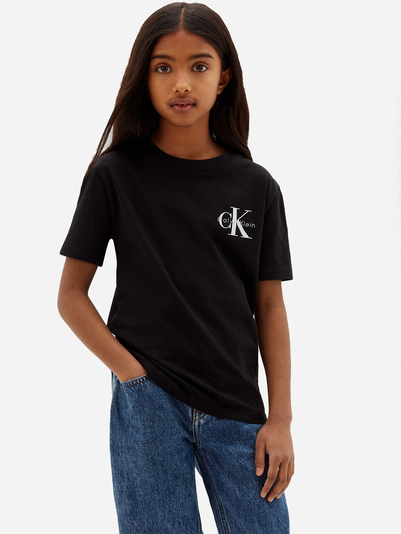 Calvin Klein Logo Jr - T-shirt - Nero 12ANNI