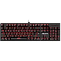 Defender QUEST GK-596 RGB ANTI-GHOSTING Mechanische Tastatur (US, Kabelgebunden), Tastatur, Schwarz