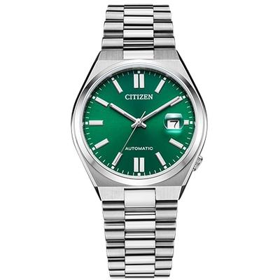 Automatikuhr CITIZEN "TSUYOSA 60 H", silber (silberfarben, grün, grün), Armbanduhren, Damen, silberfarben, Automatikuhr, Armbanduhr, Damenuhr, Herrenuhr, Edelstahlarmband, Saphirglas, Datum