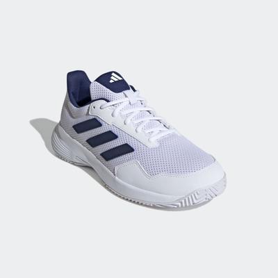 Tennisschuh ADIDAS PERFORMANCE "COURT SPEC 2", Damen, Gr. 40, weiß (cloud weiß, dunkelblau, ftwr weiß), Synthetik, Textil, Schuhe, für Hartcourt, All-Court