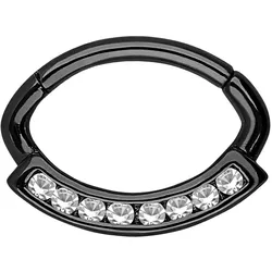 Chirurgenstahl Segmentring Clicker OVAL + 8 KRISTALLE