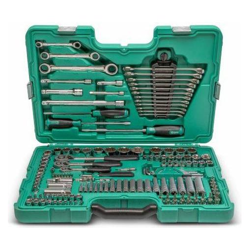 SATA Steckschlüssel Garnitur 1/4,3/8,1/2" 150-tlg. metrisch u. zöllig (ST09510SJ)