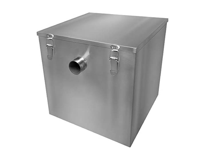 Gastro Fettabscheider Ölabscheider 60L Fettseparator Abwasser Küchenspüle Edelstahl Fettfilter Filter Fett Öl Wasser Restaurant Küche Imbiss Hotel Café 50mm Einlass Auslass Kompakt 39 H x 39 B x 39 T