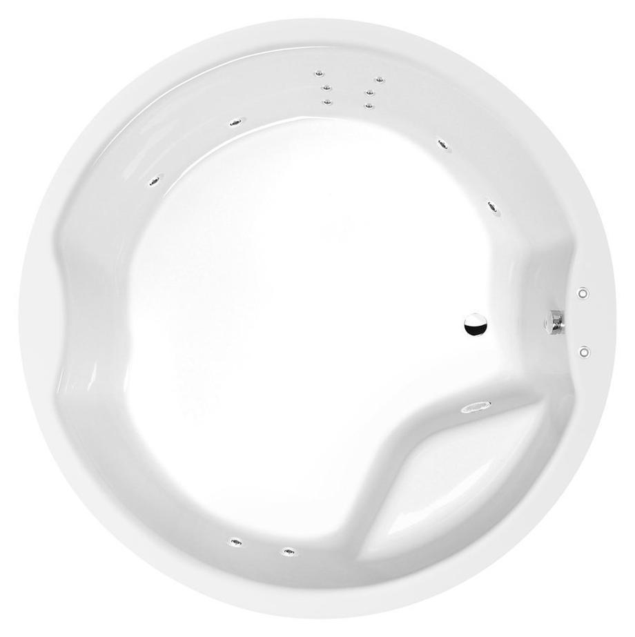 Polysan ROYAL ROUND Whirlpool-Badewanne, 172x172x49cm, Attraction Hydro, Chrom