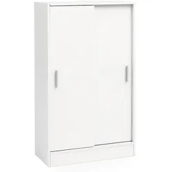 Sideboard 60cm Weiß mit 2 Schiebetüren Aktenschrank Kommode in modernem Design