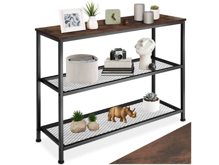 Konsolentisch Bristol 100x30x81cm - Industrial Holz dunkel, rustikal