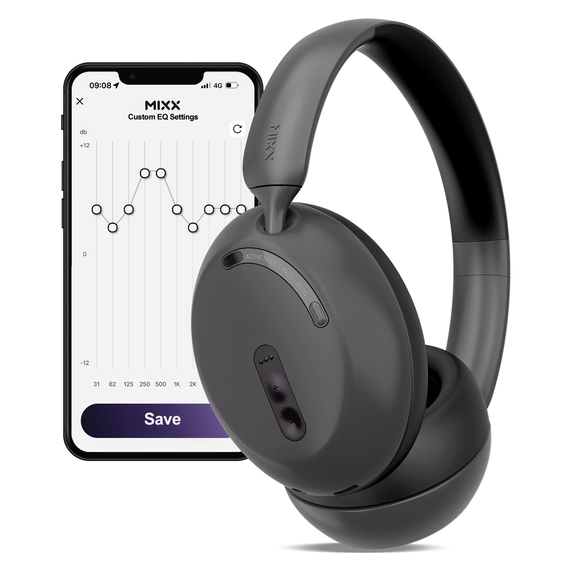 Mixx StreamQ D3 Over Ear ANC Wireless Kopfhörer (ANC, 40 h, Kabellos) (SQD3-BK-BK-413)
