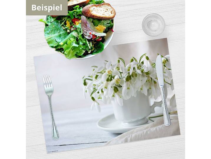 Tischset Schneeglöckchen 12er-Set 44 x 32cm Multicolor