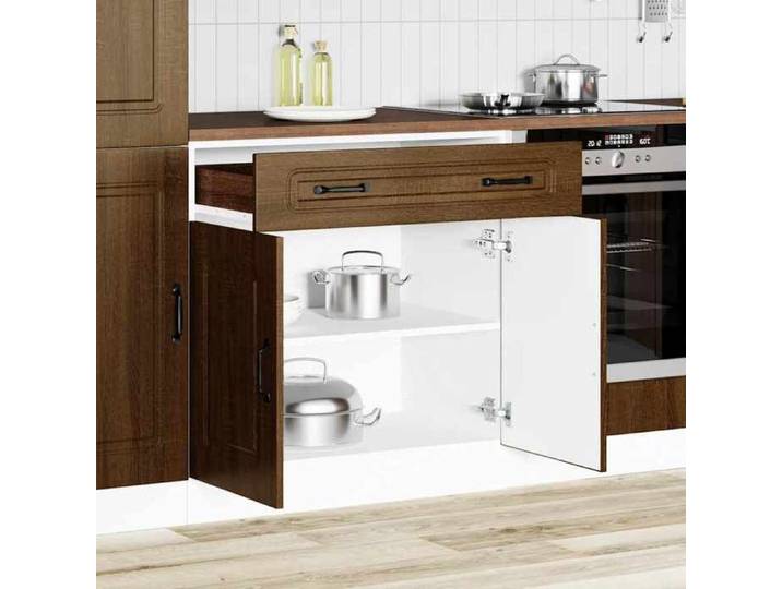 Moderne Buffet cuisine - Armoire de cuisine Kalmar - chêne marron bois d'ingénierie @@1660